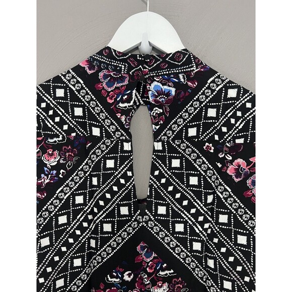 Express Womens Sz S Paisley Long Slv Career Workwear Dress Keyhole Neckline NEW - Picture 9 of 12